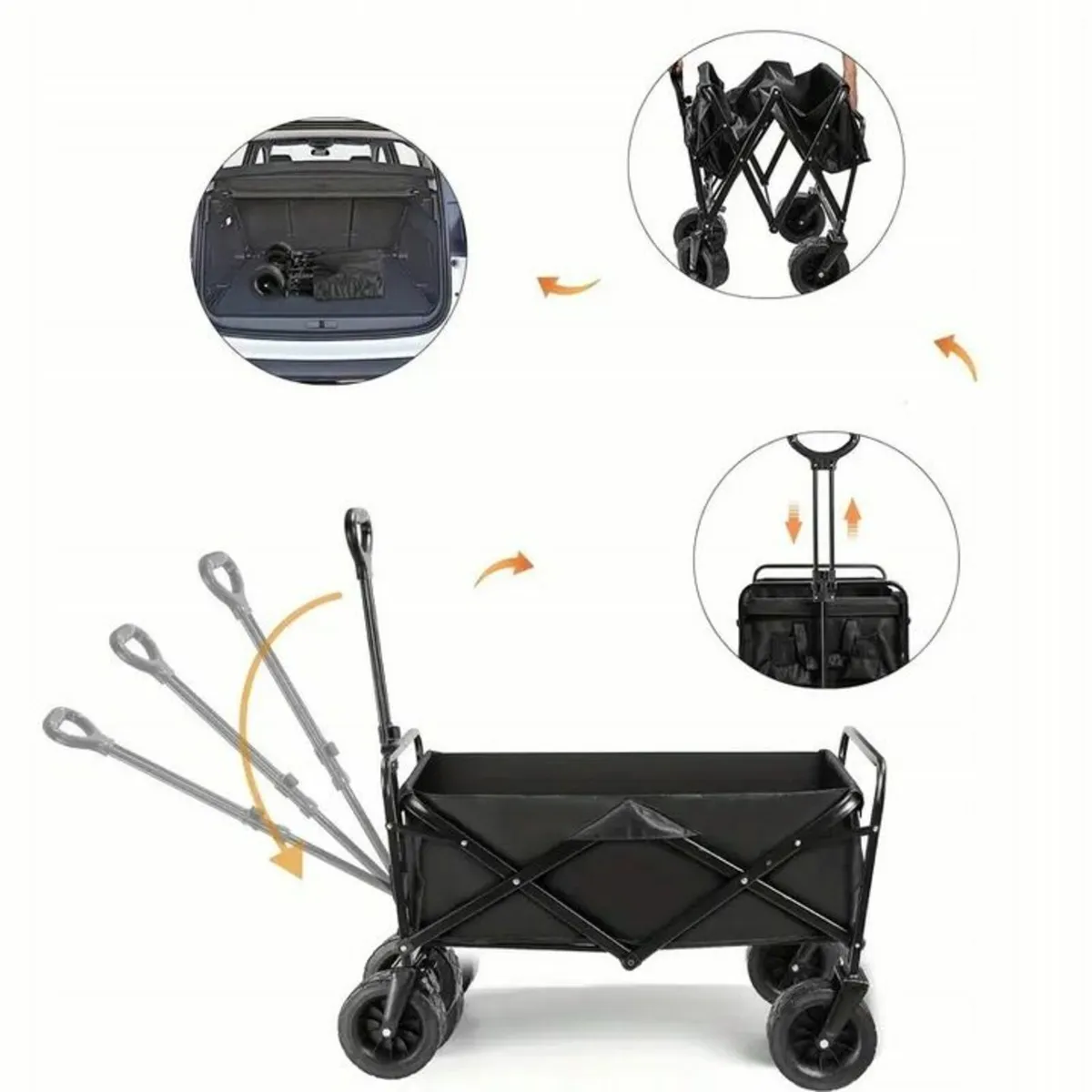 Folding Cart PREMIUM all-terrains wheels - Image 4