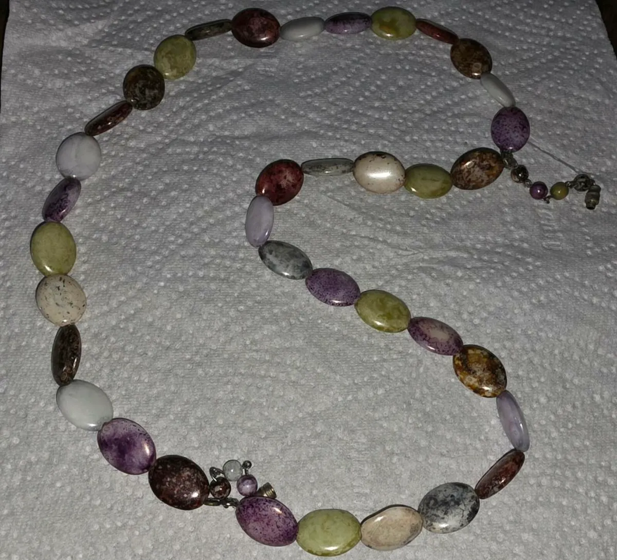 POLISHED BEACH STONE, 24"Long Slip-Over Chain ! - Image 3