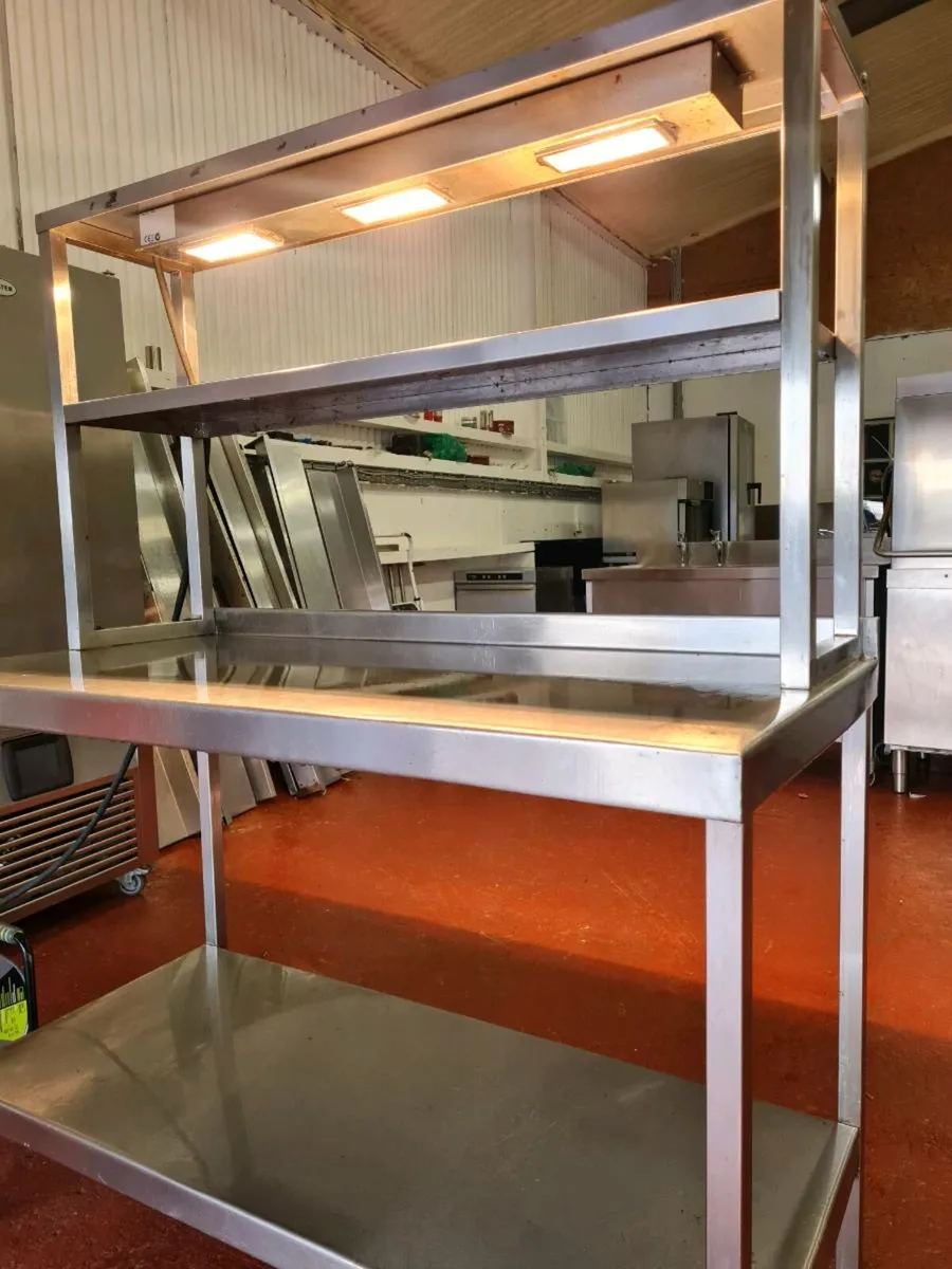 Stainless steel table with heated gantry - Image 3