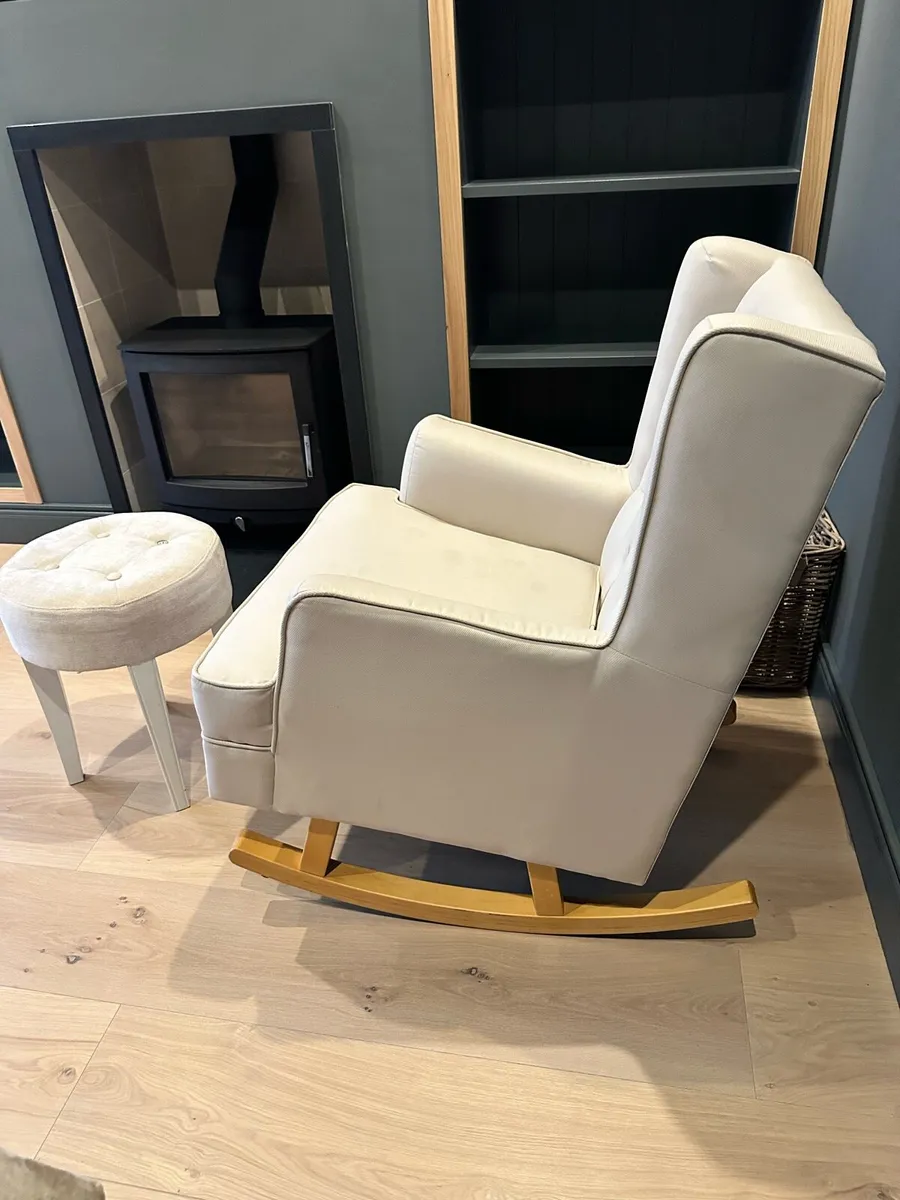Nursing Rocking Chair & Stool - Image 3