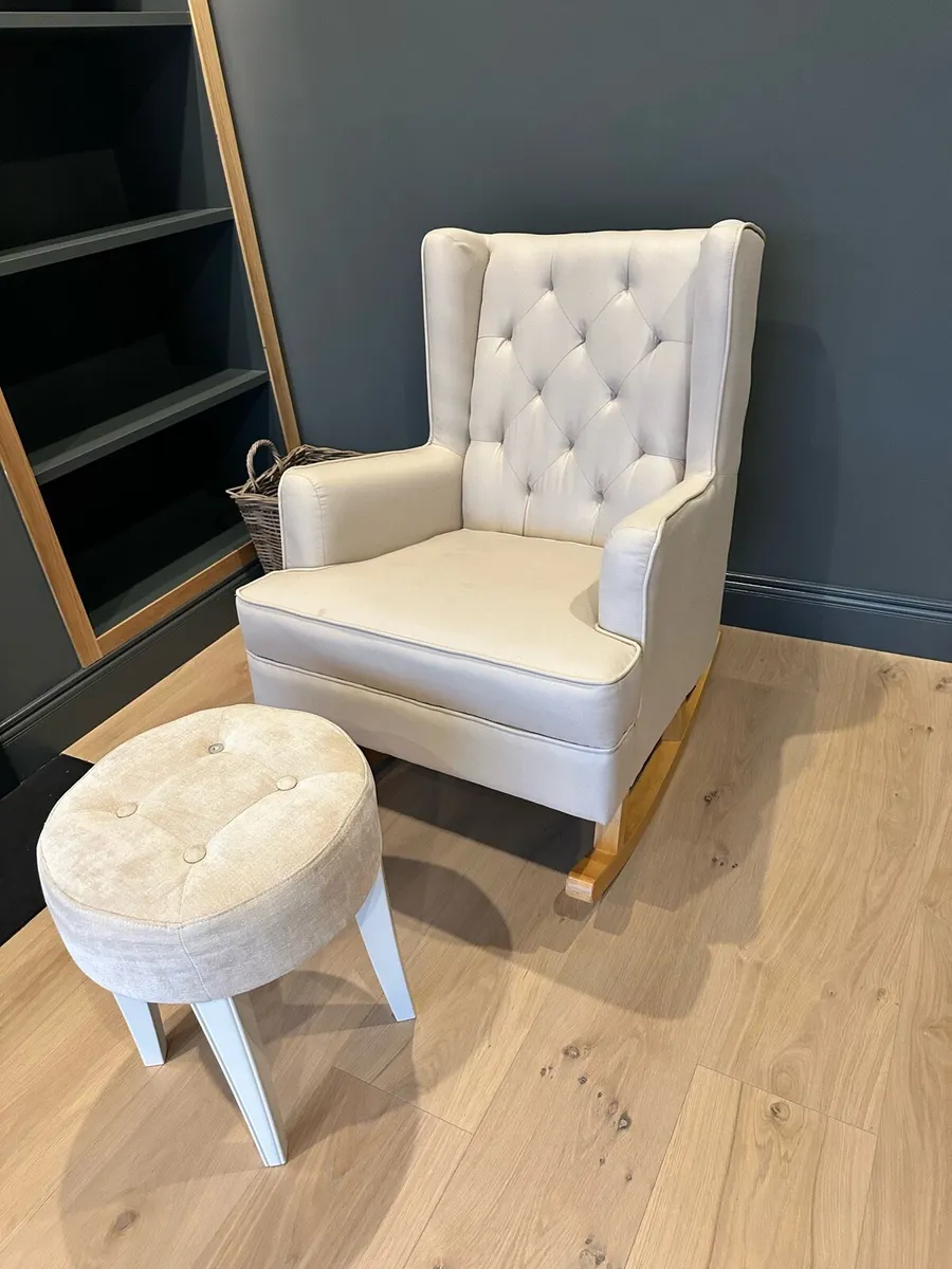Nursing Rocking Chair & Stool - Image 4