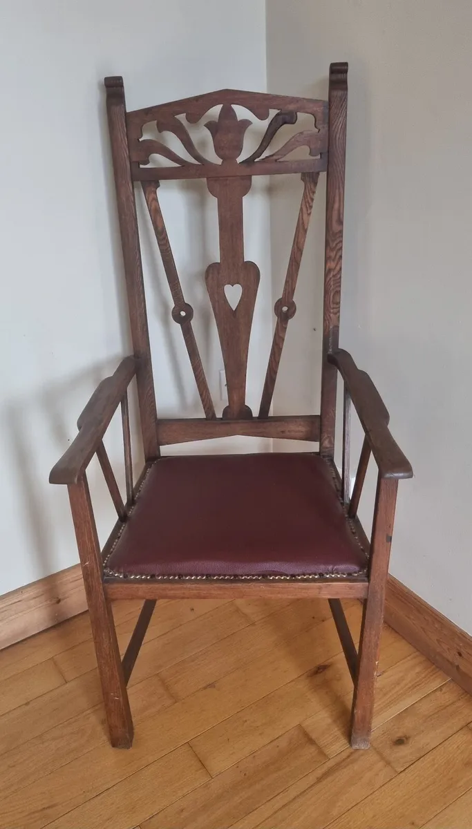 Antique Arts & Crafts Style Chair - Image 4