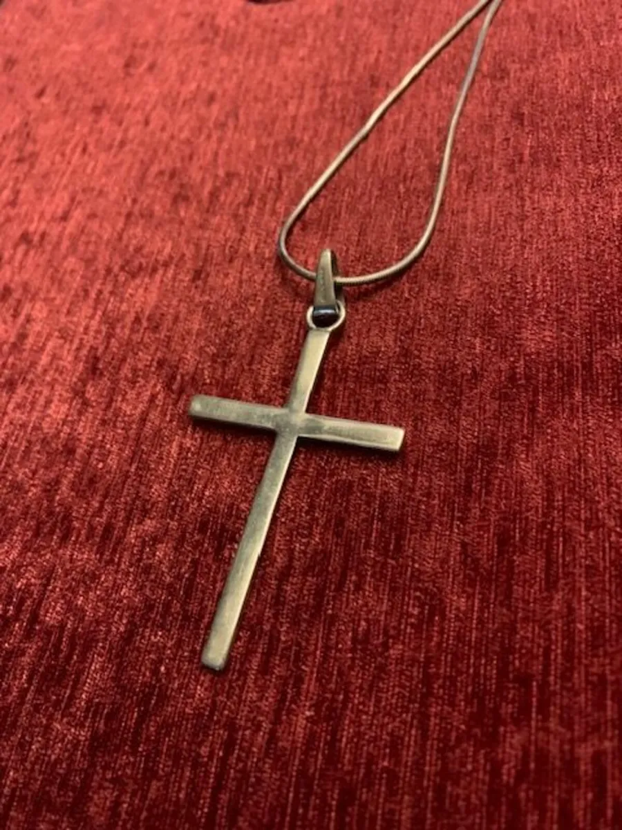 Silver Cross and Chain - Image 1