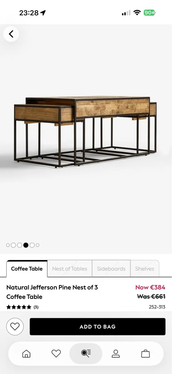 National Jefferson pine nest of three coffee table - Image 4