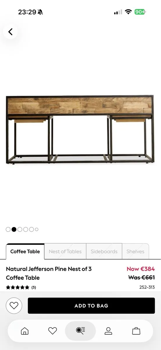 National Jefferson pine nest of three coffee table - Image 2