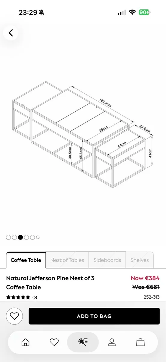 National Jefferson pine nest of three coffee table - Image 3