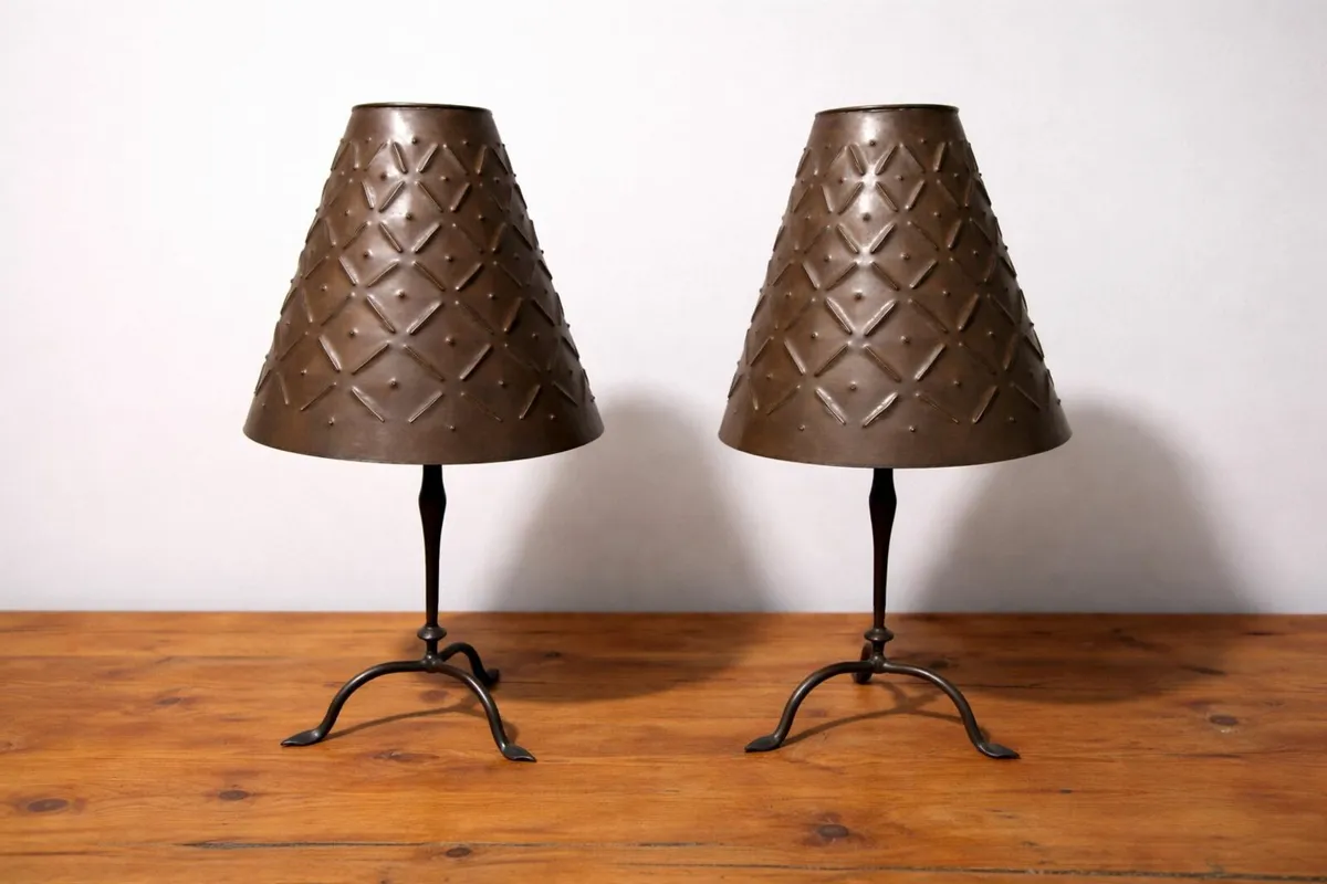 Pair of Antique Solid Metal Lamps _ South African - Image 2
