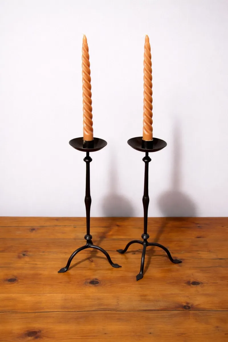 Pair of Antique Solid Metal Lamps _ South African - Image 3