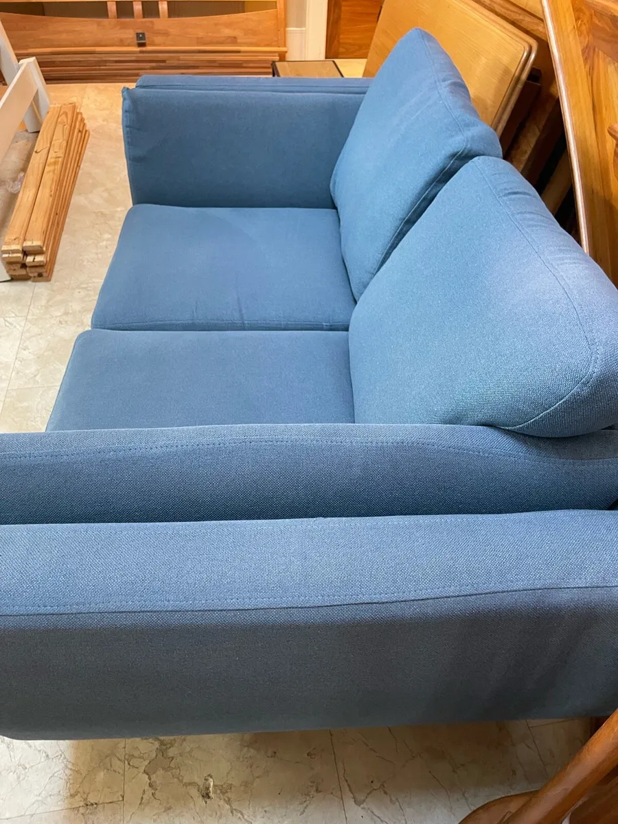 Ex DFS - Beautiful Blue 2 Seater Couch - Sofa - Image 3
