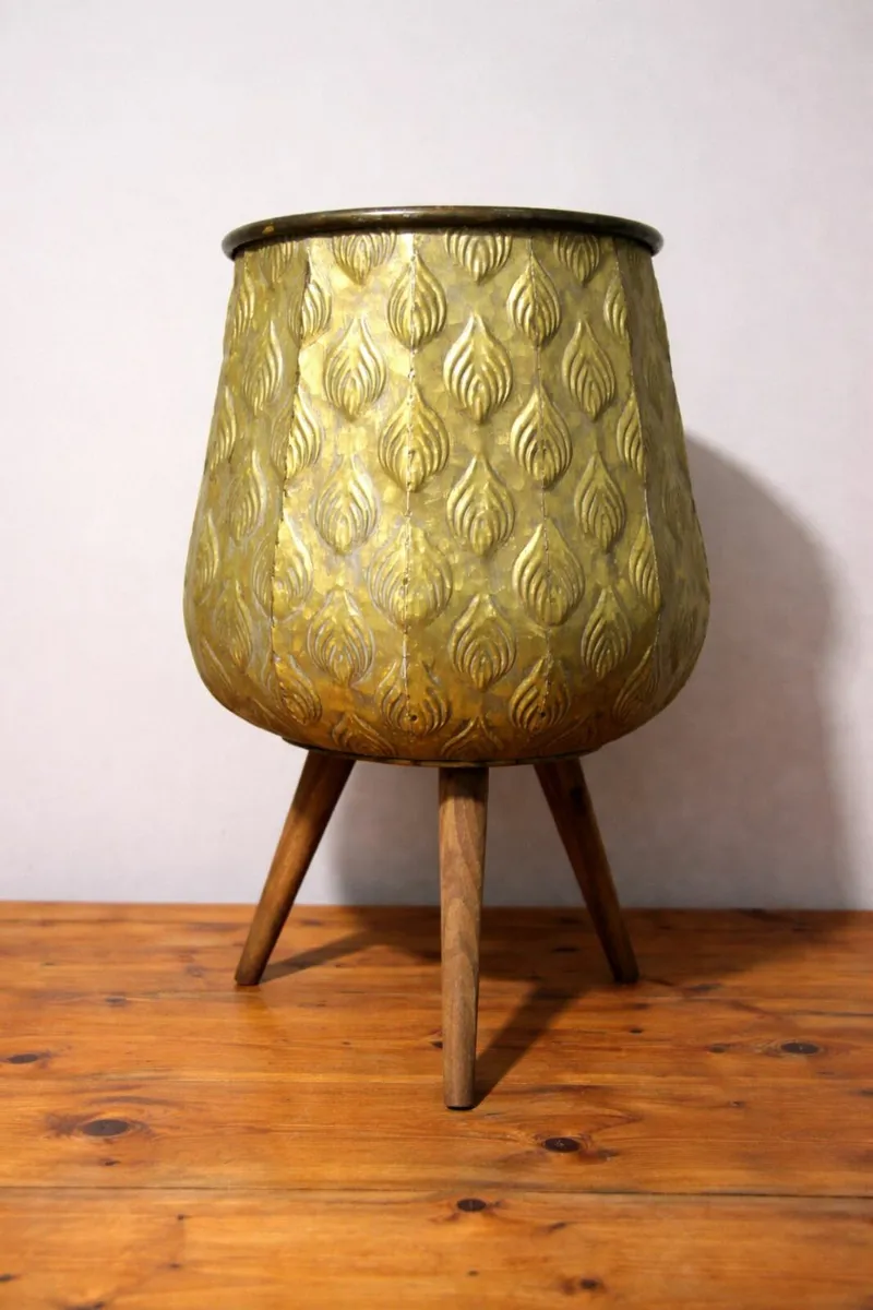 Decorative Brass / Copper Plant Pots – Pair - Image 1