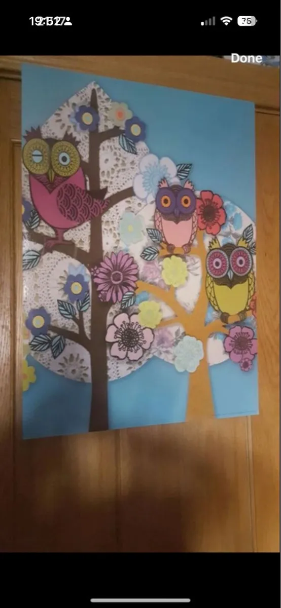 Owl picture and cushions - Image 2