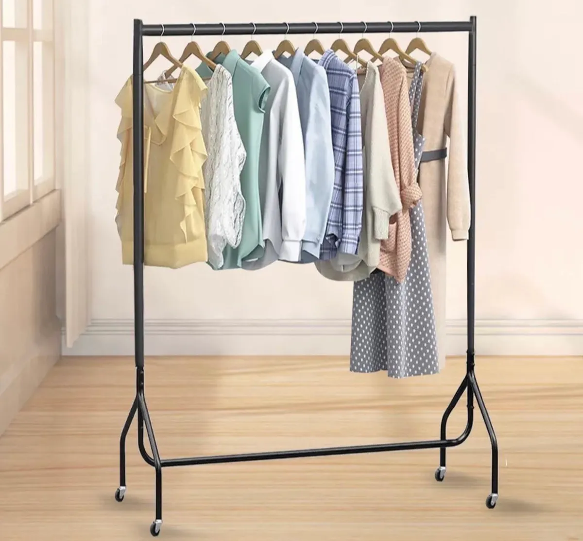 4ft Clothes Rail Heavy Duty on Wheels NEW - Image 1