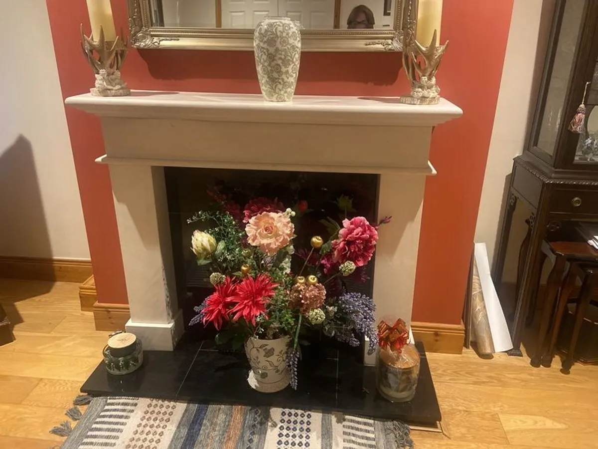 Mantle piece stone cream surround - Image 3