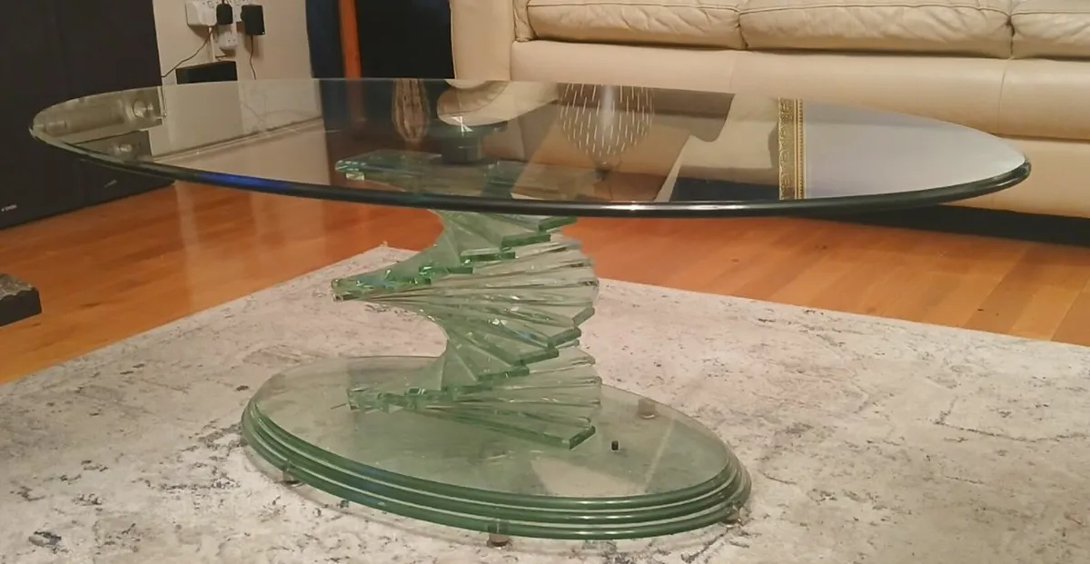 Glass Coffee table , Laura Ashley Lamp, Mirror - Image 3