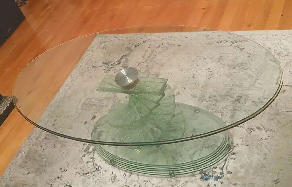 Glass Coffee table , Laura Ashley Lamp, Mirror - Image 2