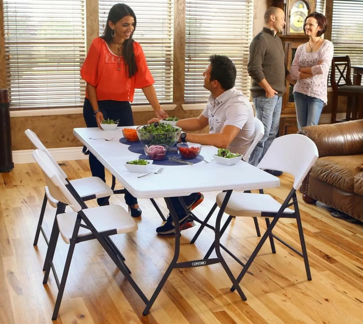 1.83m Dining Folding Table, White Party BBQ Coffee - Image 4