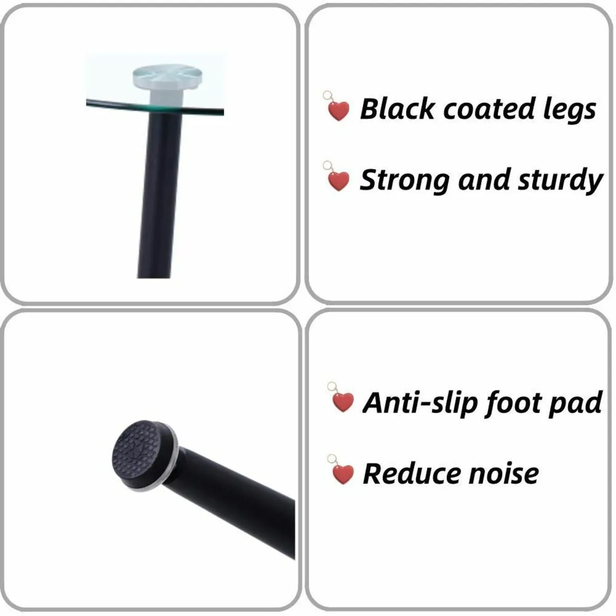 Round Dining Table 80cm Tempered Glass - Image 4