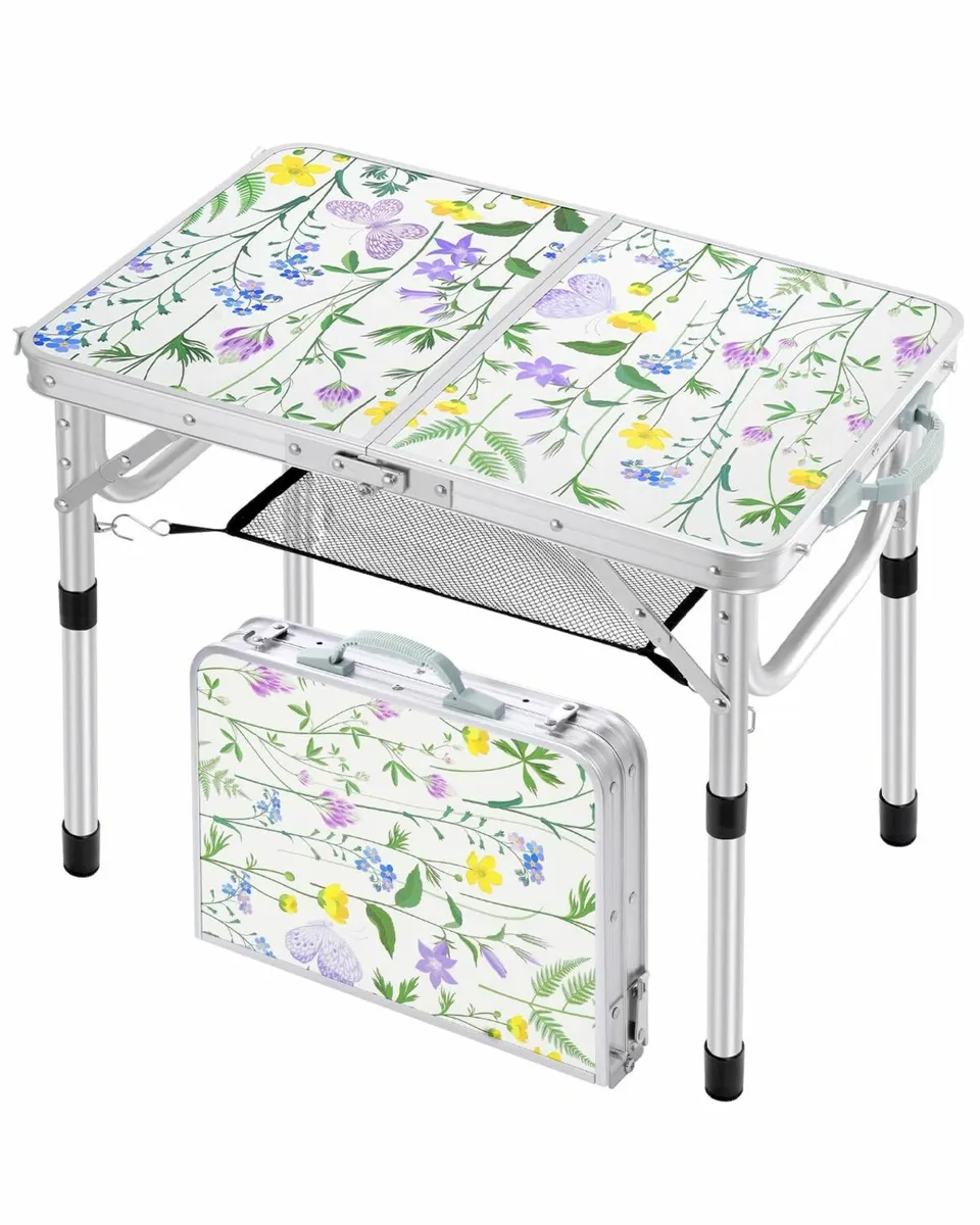 Folding Camping Table Adjustable Height 60cm - Image 1