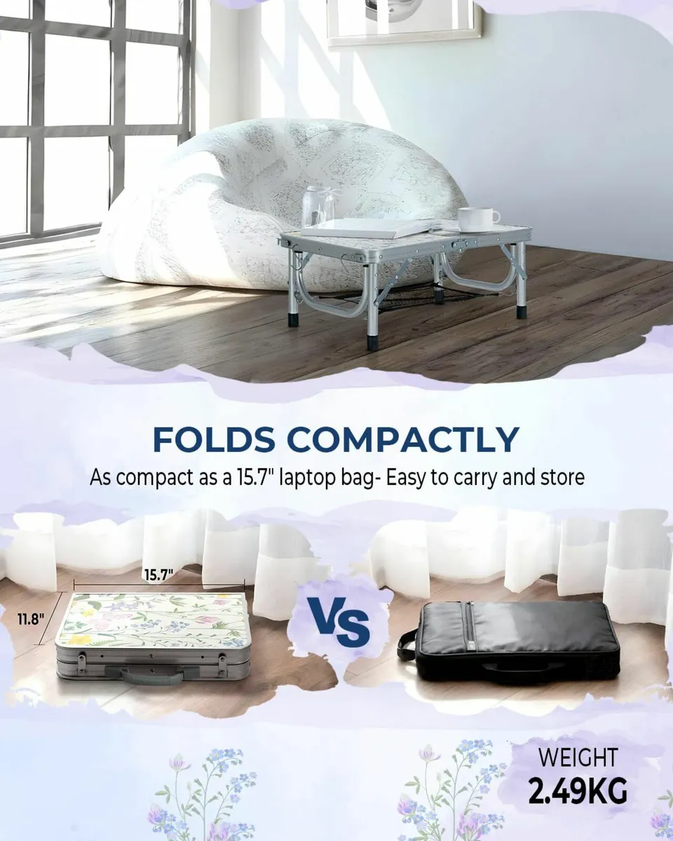 Folding Camping Table Adjustable Height 60cm - Image 3