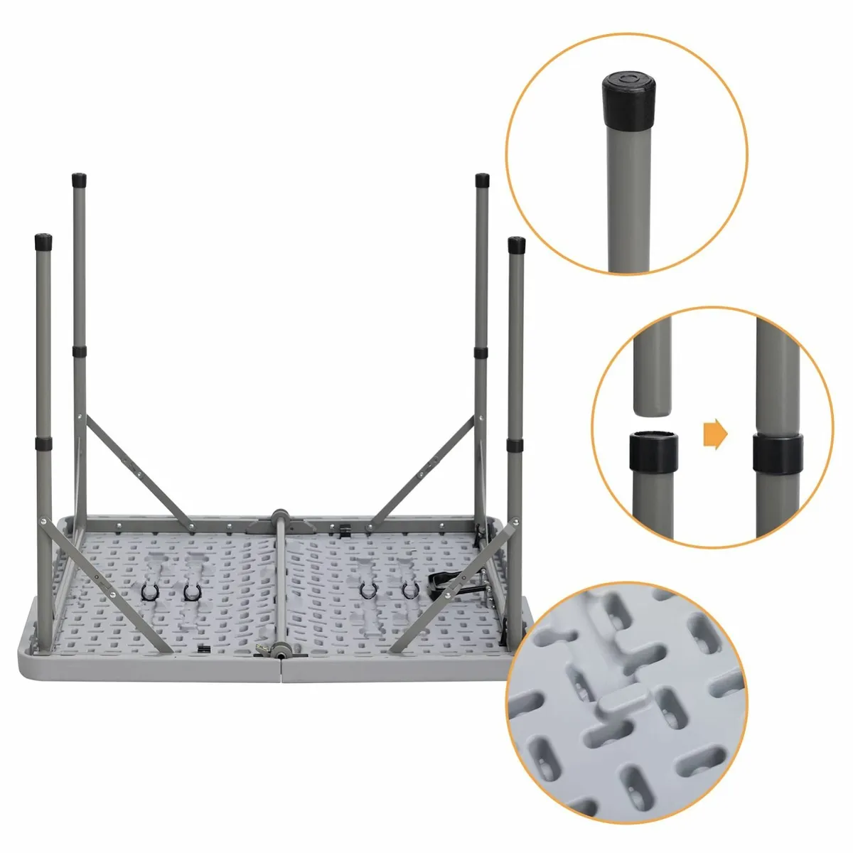 Folding Dining Table 87cm Garden Camping Picnic - Image 4