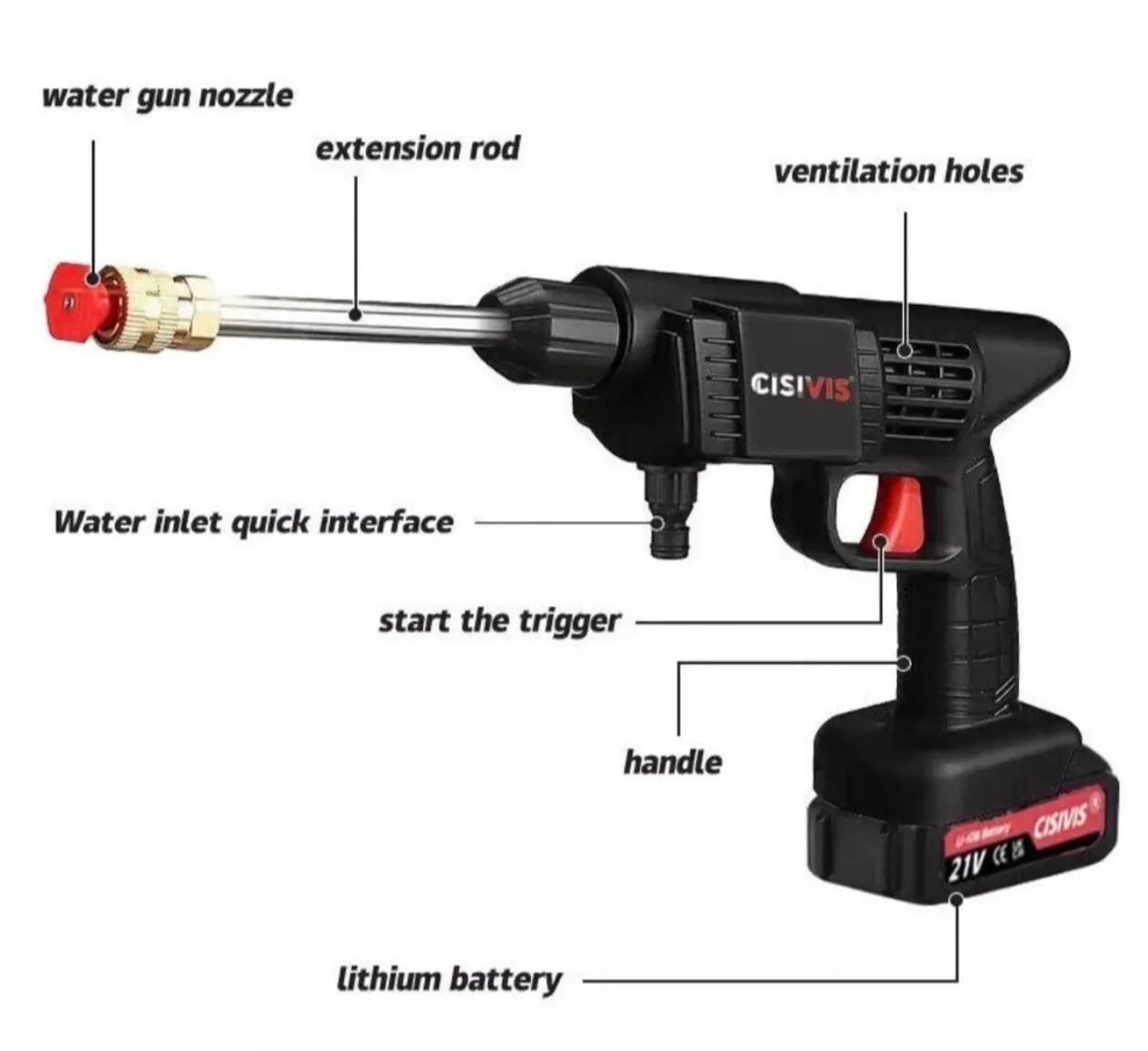 Cordless Pressure Washer + 2 Batteries NEW - Image 4