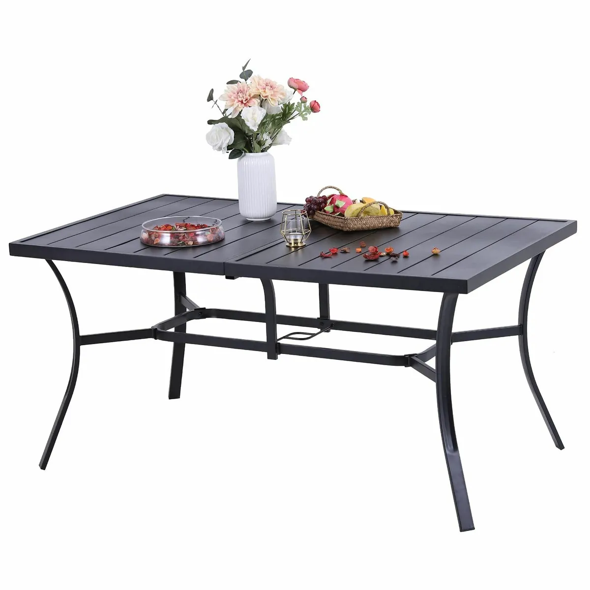 Garden BBQ Dining Table 6 Person 150x90cm - Image 1