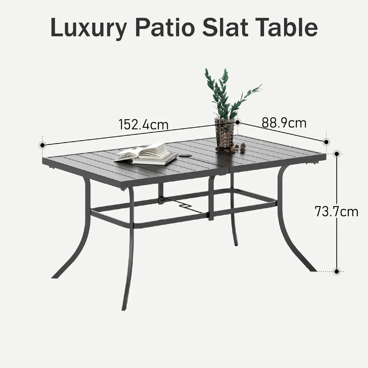 Garden BBQ Dining Table 6 Person 150x90cm - Image 2