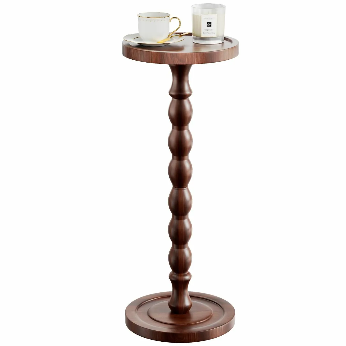 Wooden Round Side Table, Round Bar Coffee - Image 2
