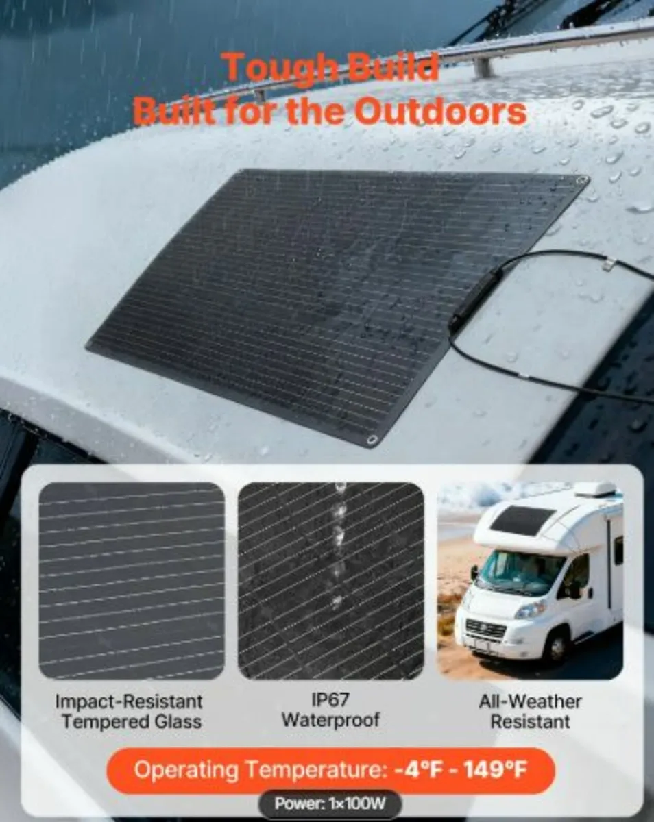 Flexible Solar Panel, 100W Semi-Flexible Bendable - Image 4