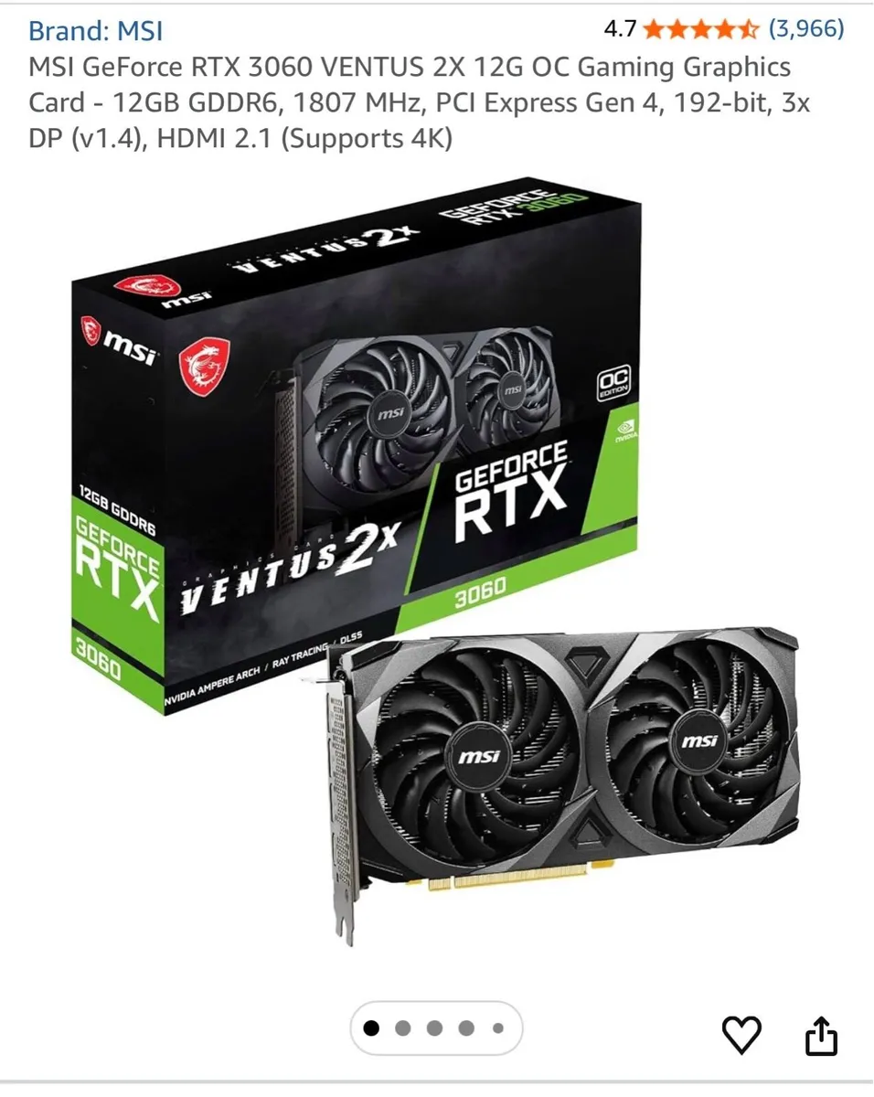 MSI GeForce RTX 3060 graphics card - Image 1