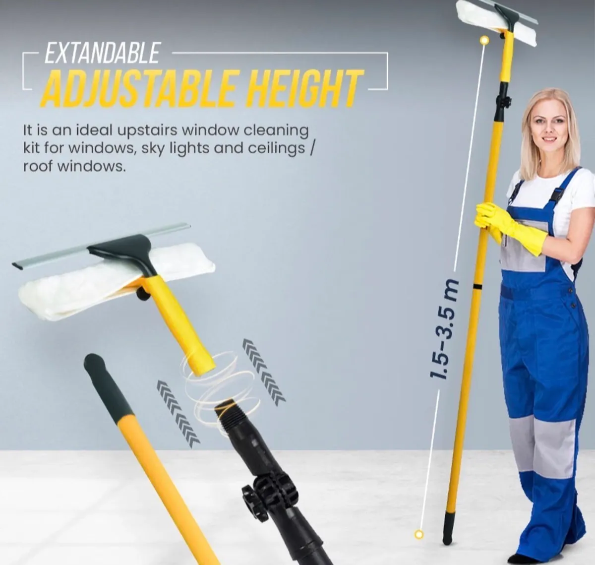 3.5Metre Window Cleaning Kit Extendable Pole NEW - Image 2