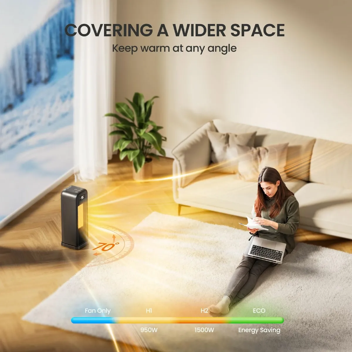 Electric Heaters Home, 1500W Energy Efficient - Image 4