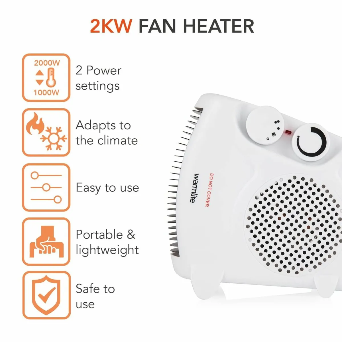 Thermo Fan Heater with 2 Heat Settings - Image 3