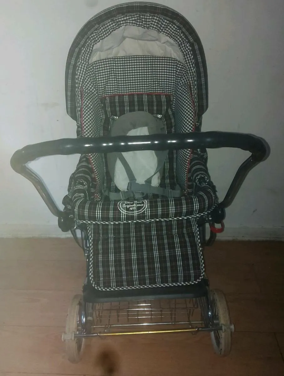 Vintage silver cross pram - Image 2