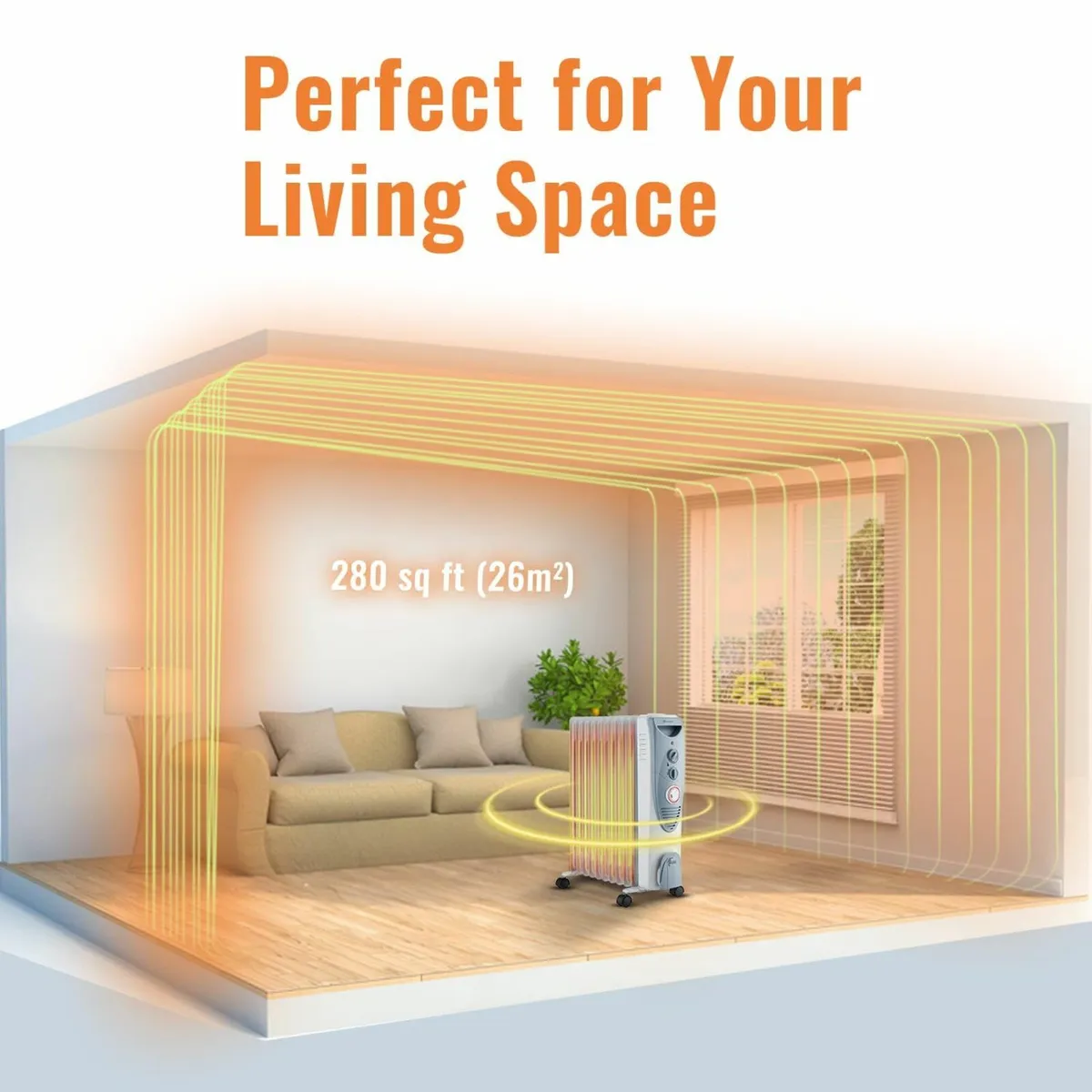 Oil Filled Radiator 2.5KW Portable Electric Heater - Image 4