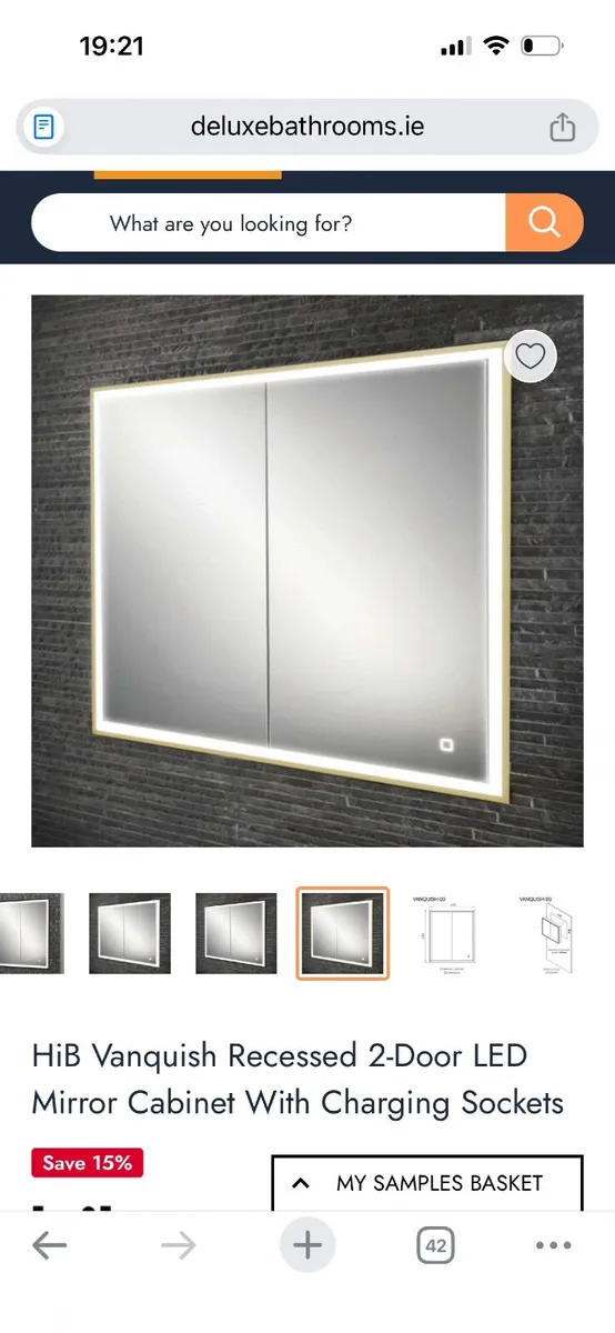 Mirrored bathroom cabinet - HIB vanquish - Image 1