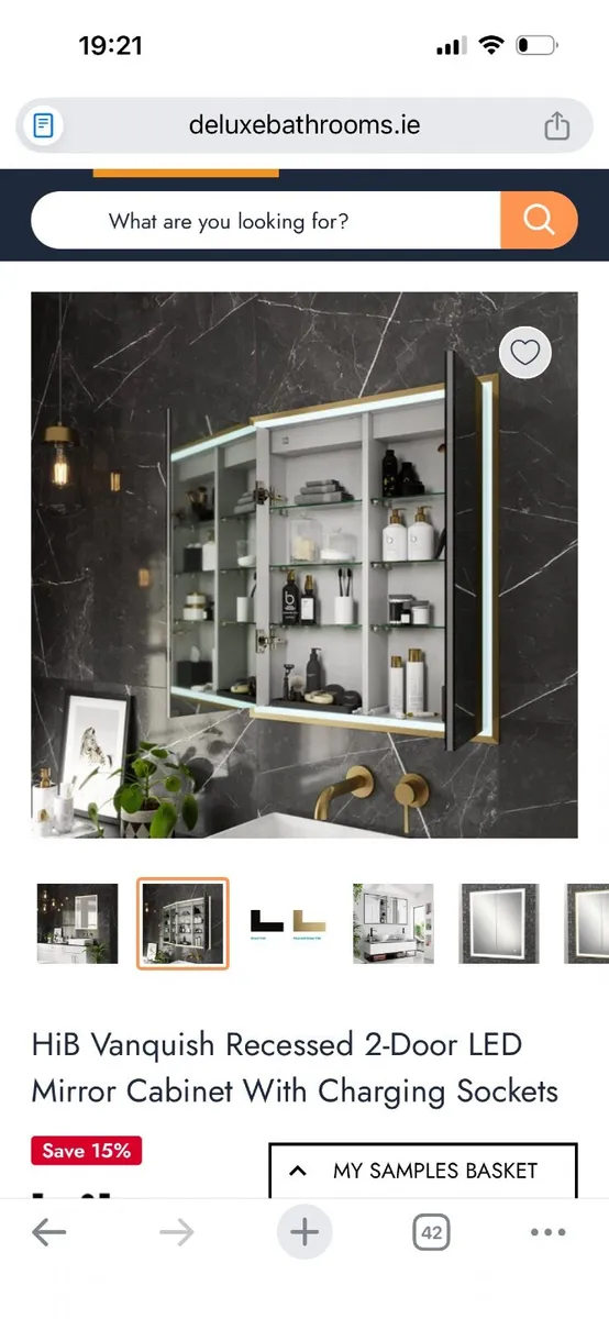 Mirrored bathroom cabinet - HIB vanquish - Image 2