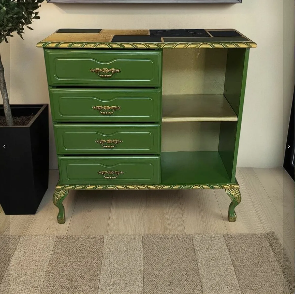 Green Console Table chest of drawers SALE! - Image 1