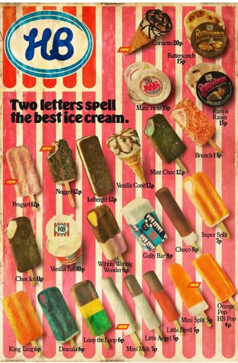 HB Ice CreamRetro Style Metal Sign NEW - Image 2