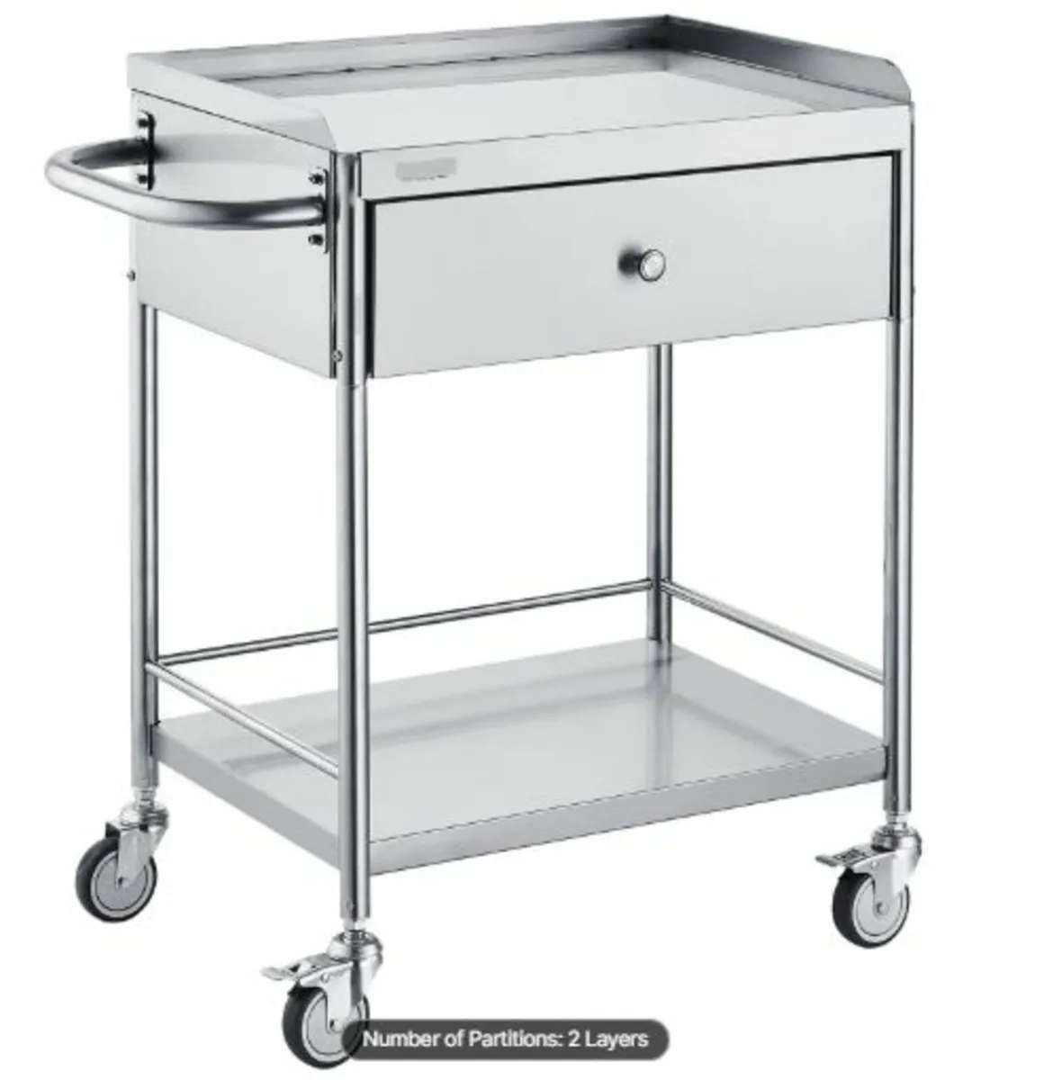 Medical Cart, 2 Layers Stainless Steel Cart 99.8 - Image 1