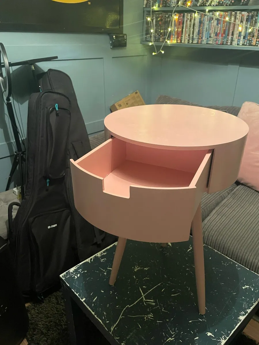 Pink Bed side Table droor - Image 3