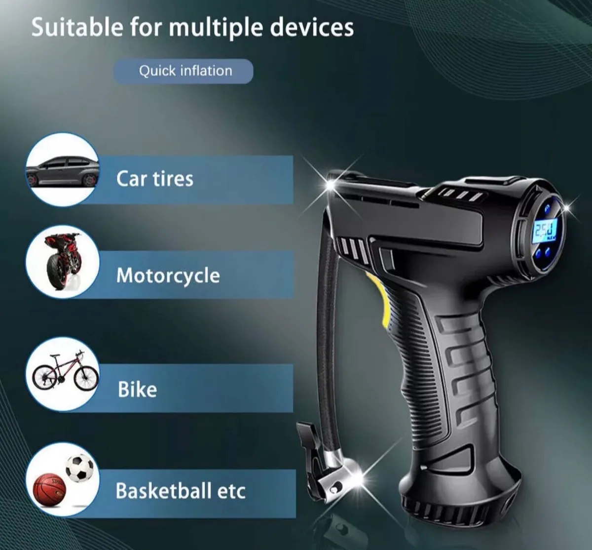 150psi Cordless Digital Tyre Inflator Compressor - Image 2