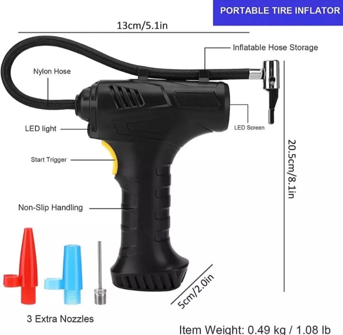 150psi Cordless Digital Tyre Inflator Compressor - Image 3