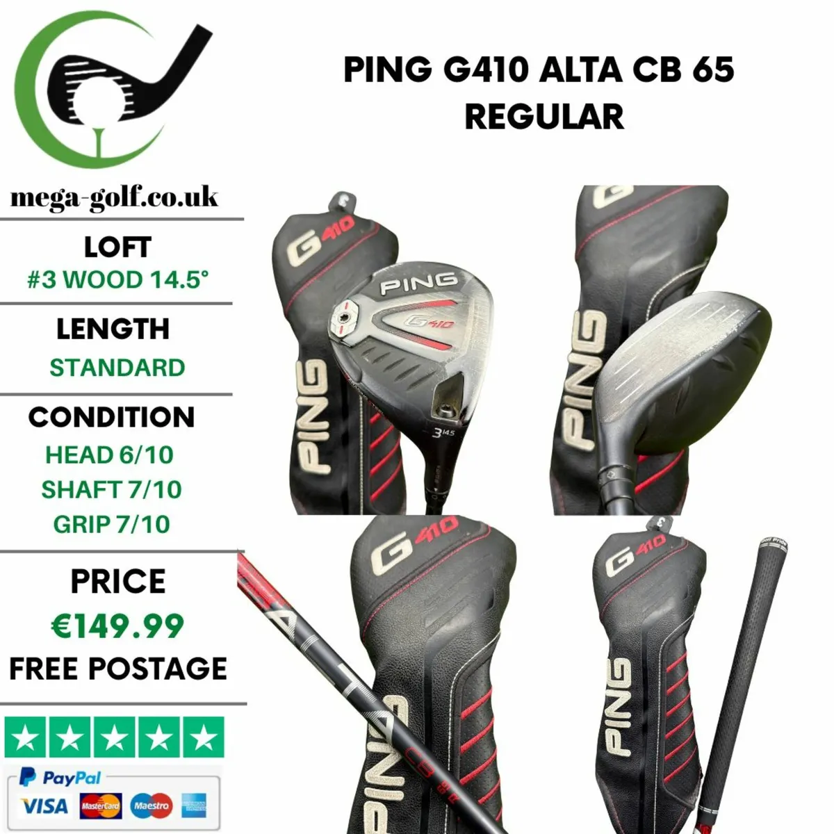 Ping G410 #3 Wood 14.5° / Alta CB 65 Regular - Image 1