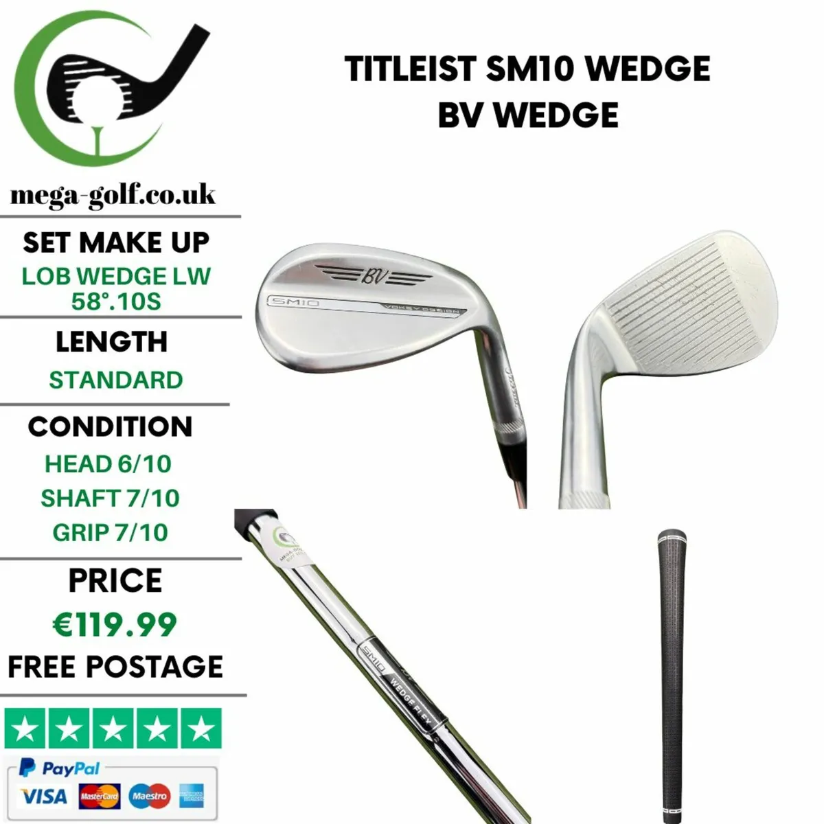 Titleist SM10 Wedge Lw 58°.10S / Bv Wedge - Image 1