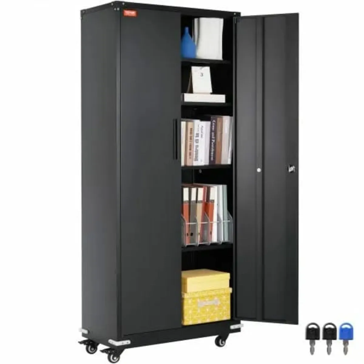 Metal Storage Cabinet with Wheels, 190.5 cm Lockin - Image 1