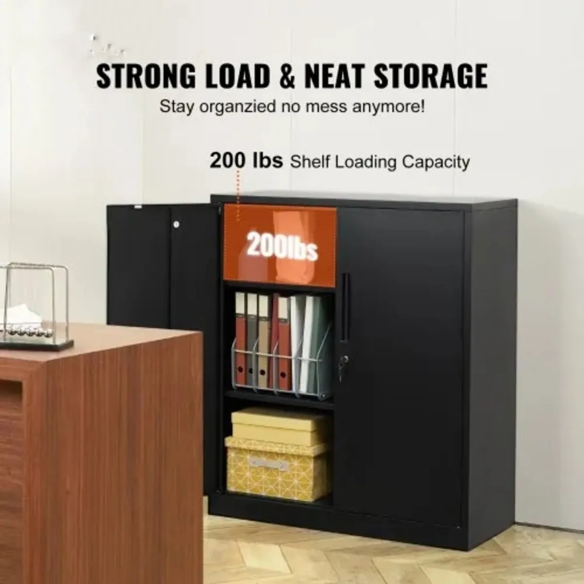 Metal Storage Cabinet with 2 Magnetic Doors and 4 - Image 4