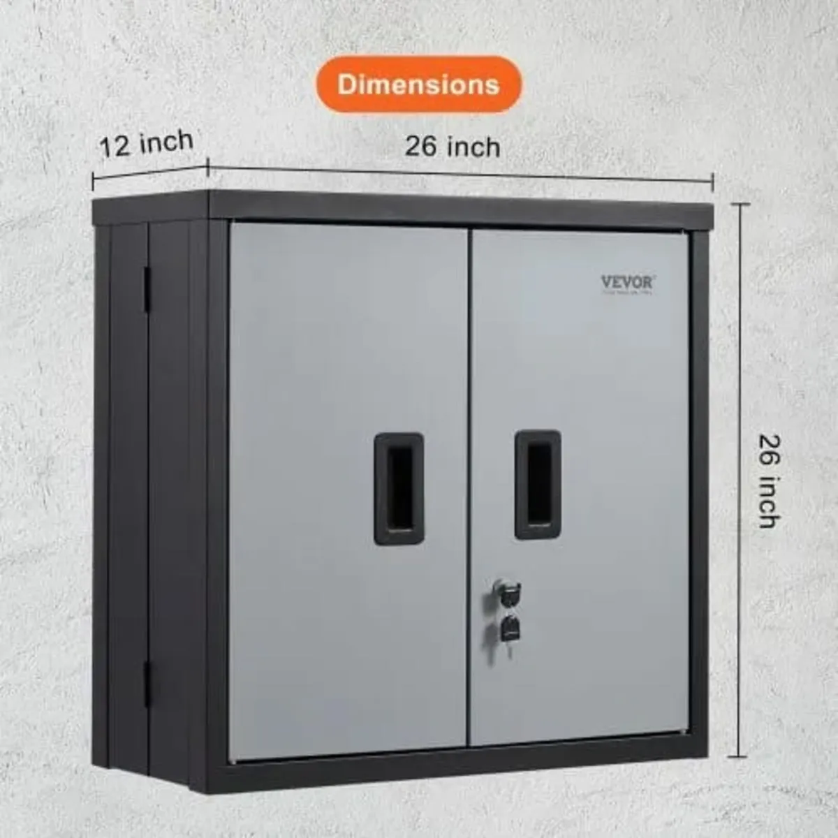 Foldable Wall Cabinet, Metal Garage Locker Mounted - Image 3