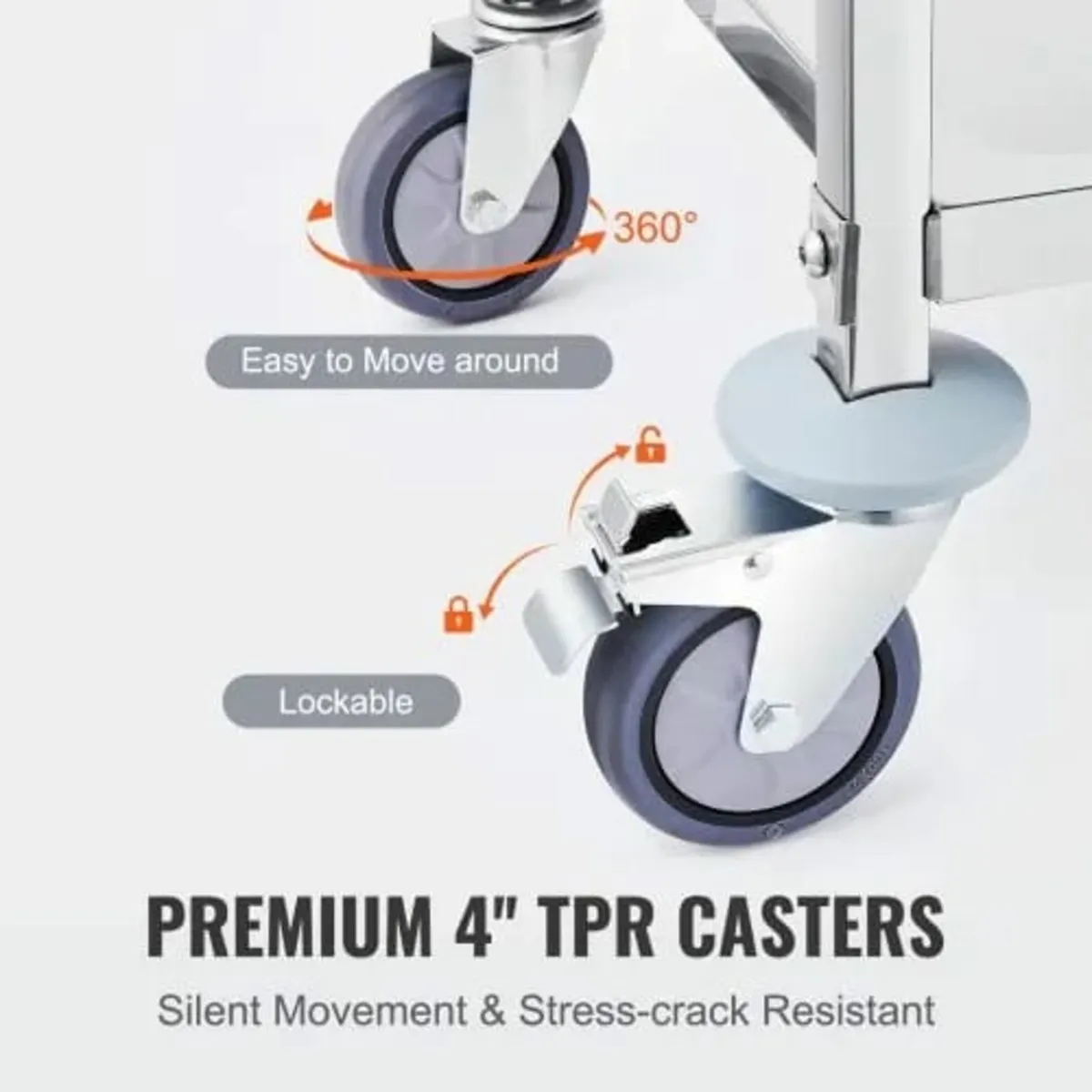 Stainless Steel Cart, 3 Layers Lab Utility Cart 18 - Image 4