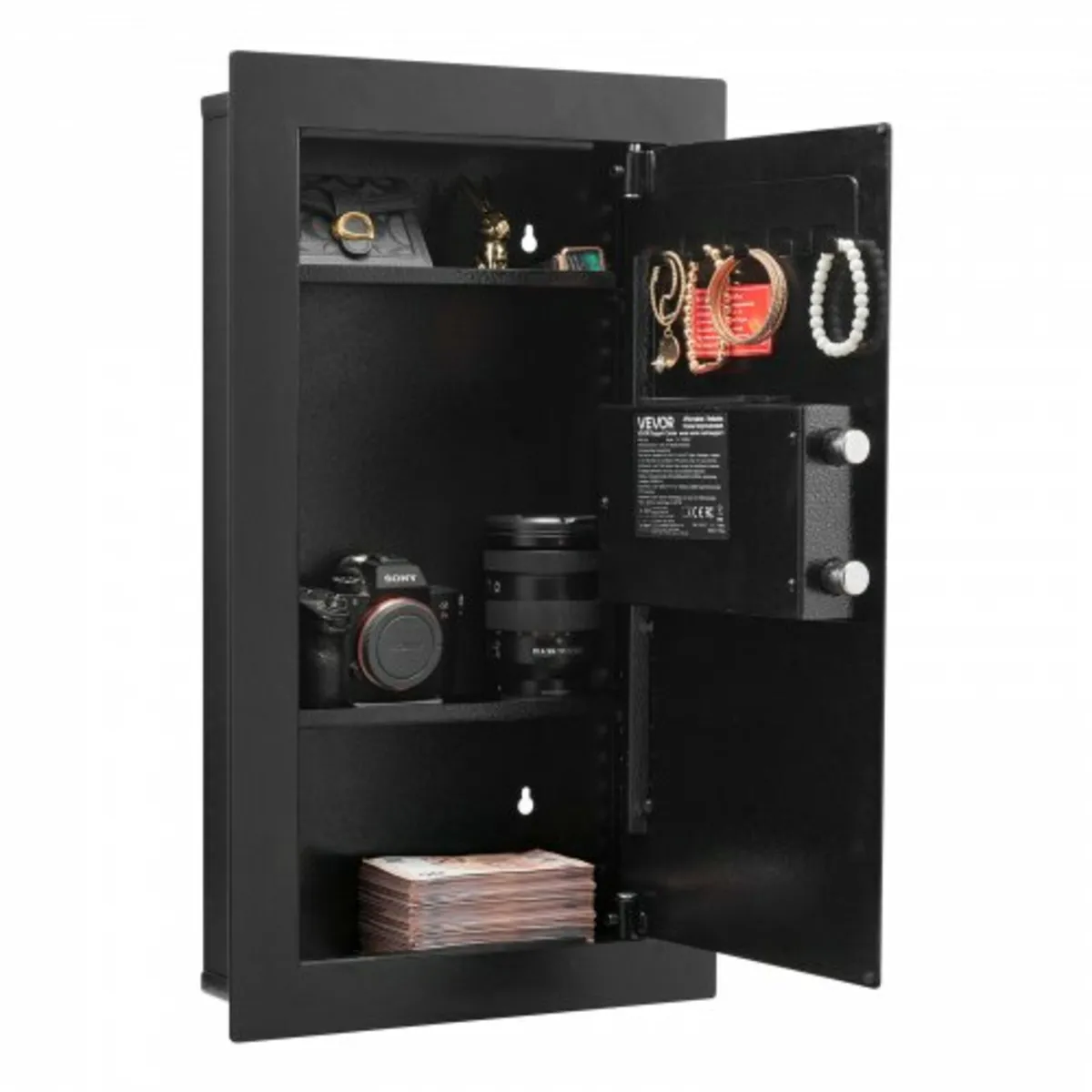 Wall Safe, 3-Tier Hidden Wall Mounted Safe with Pa - Image 1